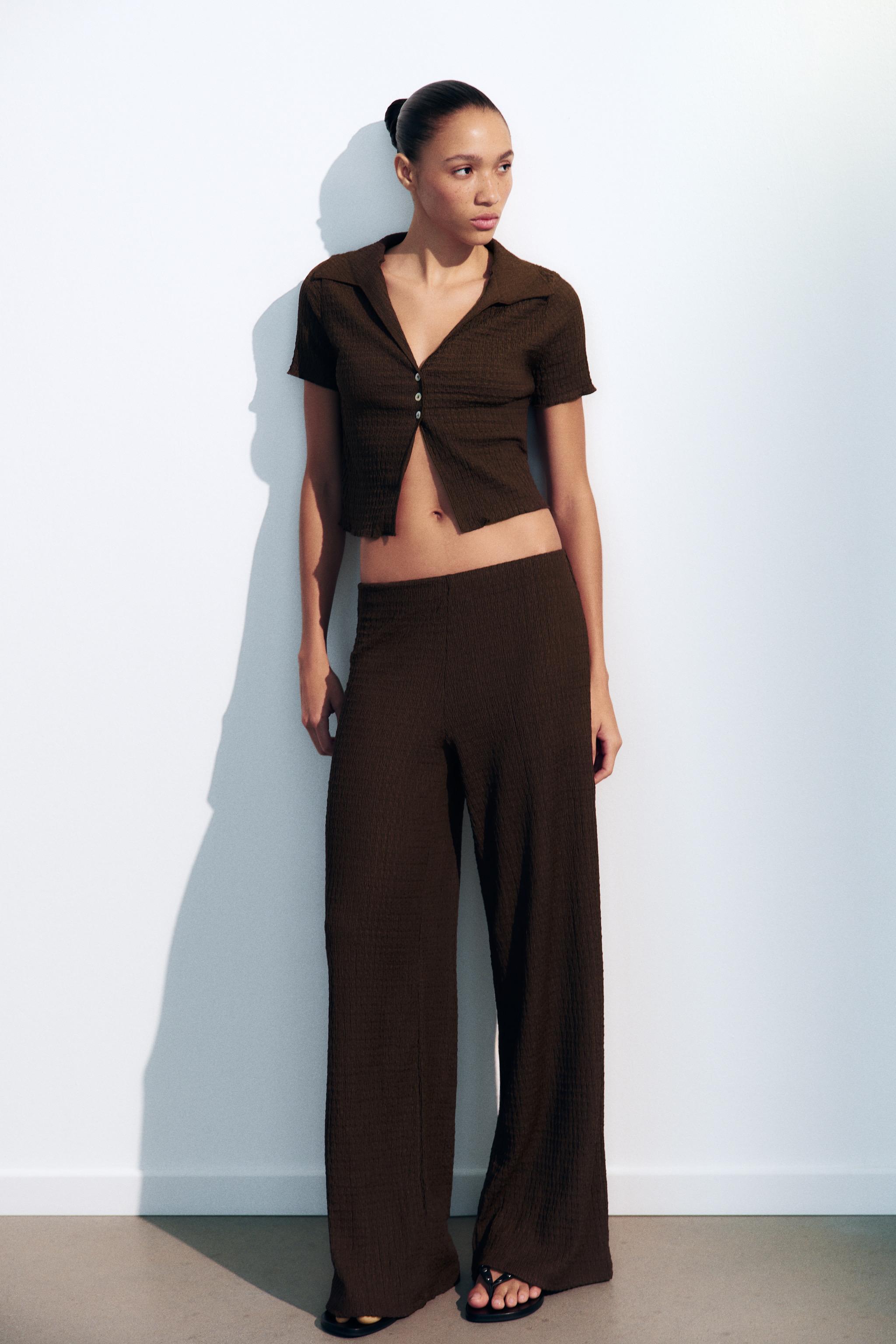 PANTALON DROIT TEXTURÉ